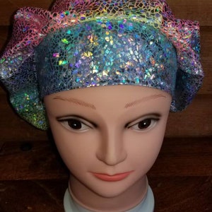 Metallic Mermaid (KNIT) surgical scrub bouffant hat