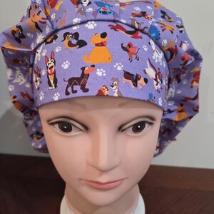 Cats and dogs in Movies (2 prints) surgical scrub bouffant hat image 4