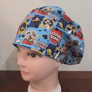 Kids Cartoon (6 prints) surgical scrub bouffant hat, euro, skull cap