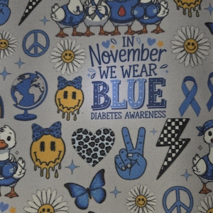 Wear Blue in November surgical scrub bouffant hat