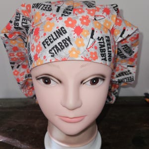 Feeling Stabby, Halloween surgical scrub bouffant hat