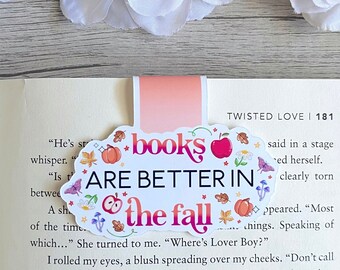 Fall Books Magnetic Bookmark: Book Lover Gift