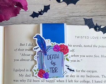 Death by TBR Magnetic Bookmark | Cute Goth | Halloween Bookmark | Magnetic Bookmark | Halloween Bookmarks | Bookmarks | Book Lover | Bookish