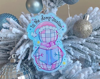 Mirrorball Bookish Christmas Ornament, Acrylic Bookish Ornament, Holiday Ornament, Book Ornament, Book Lover Gifts, Cute Christmas Ornament