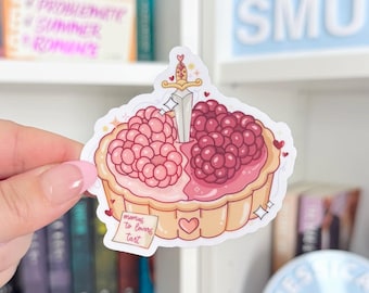 Enemies to Lovers Tarte Vinyl Sticker, Romance Trope Stickers, Kindle Accessories, Gifts for Book Lovers, Romance Bakery
