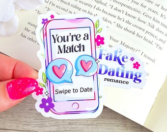 Fake Dating Romance Sticker: Kindle, Laptop, Water Bottle