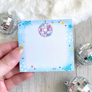 Winter Disco Sticky Notes: Mirrorball Holiday Notepad (3x3)