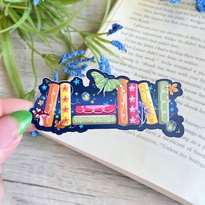 Fall Bookstack Sticker: Enchanted Forest Vinyl Decal