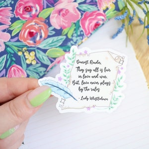 Lady Whistledown Letter Sticker: Bridgerton Bookish Waterproof Vinyl