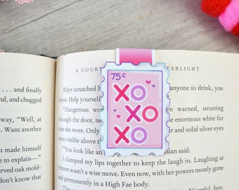 Love Stamp Magnetic Bookmark | Heart Bookmark | Magnetic Bookmark | Book Lover | Cute Pink Bookmarks | Bookish Gifts for Her | Galentine