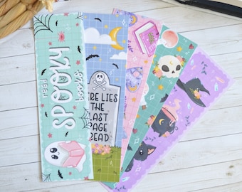 Cute Halloween Bookmark Set or Individual | Magic Bookmark | Witch | Spooky Season | Kawaii | Ghost | Gifts for Book Lovers | Glossy
