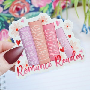 Romance Reader Sticker | Romance Book Lover | Romance Books | Book Art | Vinyl Sticker | Waterproof Sticker | Book Gifts | Romance Reader