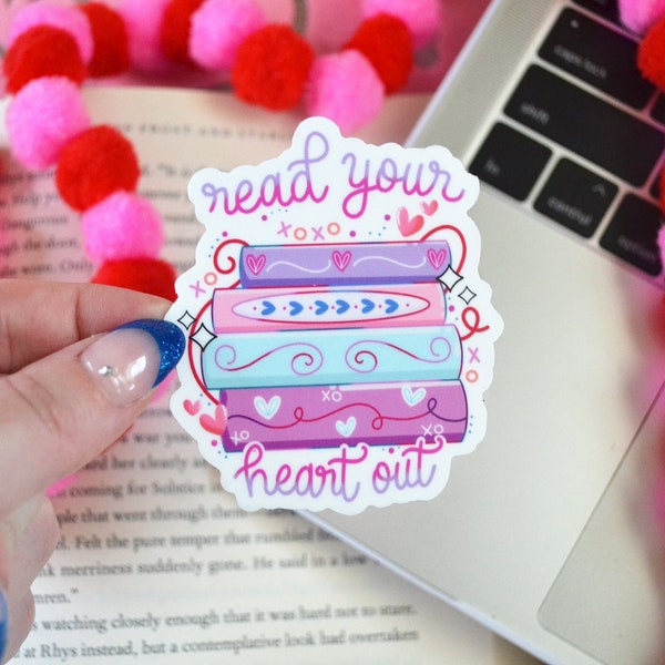Read your Heart Out Book Sticker for Valentines Day | Bookish Sticker | Smut Reader | Romance books | Spicy Books | Gifts for Valentines Day