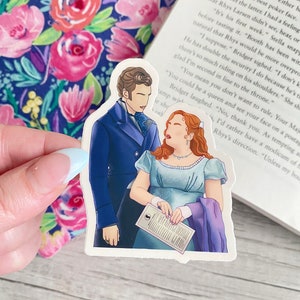 Colin & Penelope Bridgerton Sticker | Portrait Sticker | Book Sticker | Bridgerton Series | Kindle Stickers, Kindle Accessories, Regency Era