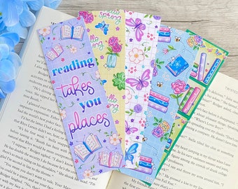 Spring Florals Bookmark Set or Individual |  Butterfly Bookmarks | Gifts for Book Lovers | Floral Bookmark | Cute Bookmarks | Aesthetic Book