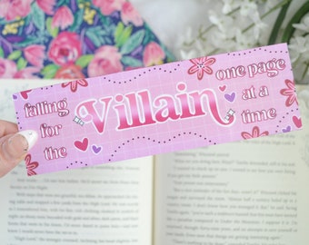 Fall for the Villain Bookmark | Floral Bookmark | Dark Romance Bookmarks | Book Lover | Book Gifts | Spicy Books | Romance bookmark