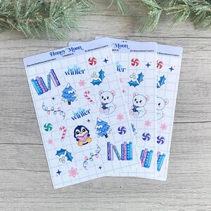 Bookish Winter Planner Vinyl Sticker Sheet, Planner Stickers, Decorative Journal Stickers, Bookish Planner Stickers, Bookish Journal, Cute