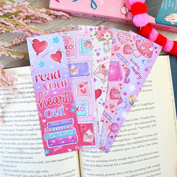 Be My Valentine Bookmark Set or Individual |  Valentine Bookmarks | Gifts for Book Lovers | Romance Bookmark | Cute Bookmarks | Heart Books