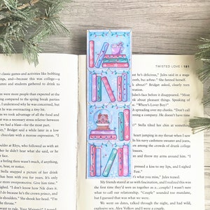 Holiday Bookshelf Bookmark, Christmas Bookmarks, Gifts for Book Lovers, Cute Bookmarks, Gingerbread Bookmark, Christmas Book Gifts, Bookish image 1