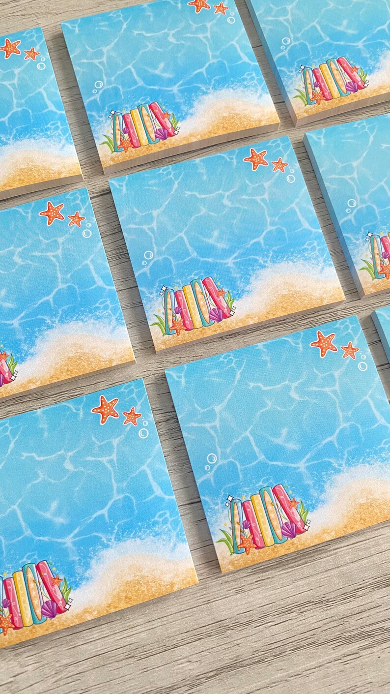 Cute Beach Reader Aesthetic Sticky Notes | 3x3 Sticky Notes | Cute ...