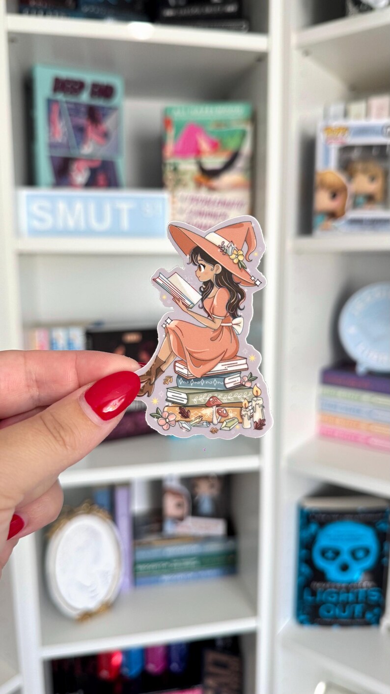 Whimsical Cottage Witch Sticker for Kindle Accessories, Book Lovers and ...