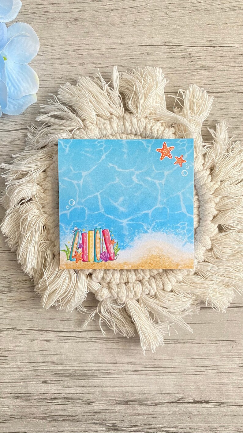 Cute Beach Reader Aesthetic Sticky Notes | 3x3 Sticky Notes | Cute ...