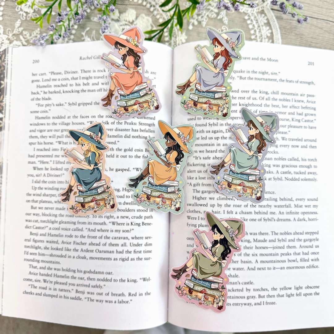 Whimsical Cottage Witch Sticker for Kindle Accessories, Book Lovers and ...