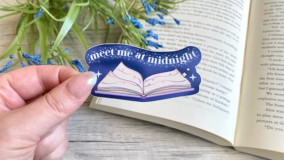 Meet Me at Midnight Book Sticker: Late Night Reader Vinyl Decal