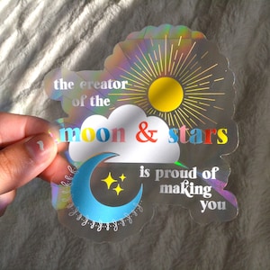 Moon Suncatcher Sticker: Rainbow Reflecting Window Cling
