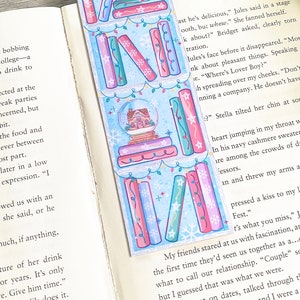 Holiday Bookshelf Bookmark, Christmas Bookmarks, Gifts for Book Lovers, Cute Bookmarks, Gingerbread Bookmark, Christmas Book Gifts, Bookish image 2