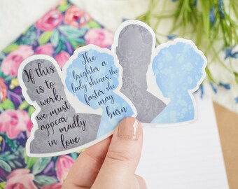 Daphne & Simon Silhouette Sticker, Romance Book Stickers, Waterproof Vinyl Stickers