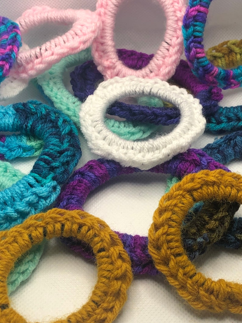 Crochet Elastic Hair Ties, Woman Hair Accessories, Acrylic Hair Ties