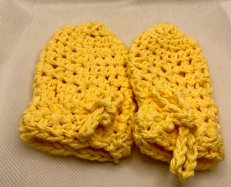 Baby No Scratch Mittens, Crocheted Baby Mittens, Baby Shower Gift