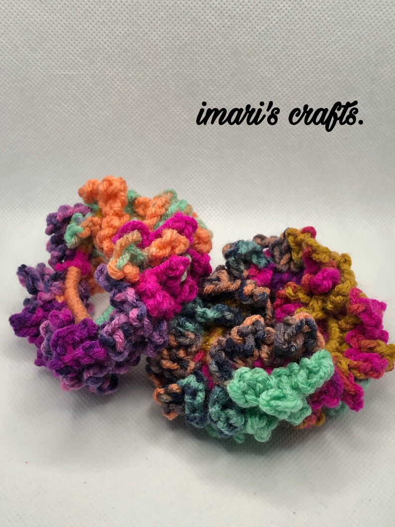 Gift For Friend Acrylic Hair Scrunchies Birthday Gift Woman Hair Accessories Crochet Elastic Hair Scrunchies Cactus Flower