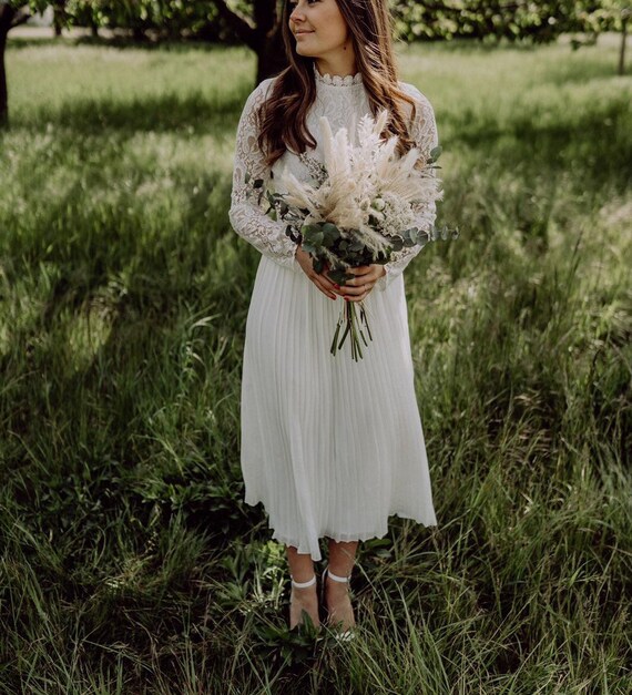 Bridal Bouquet lea Dried Flowers + Eucalyptus - Etsy