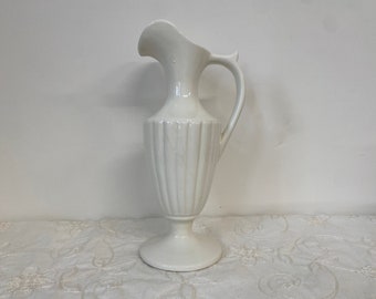 Vintage White Haeger Pottery Vase #8403 1980s