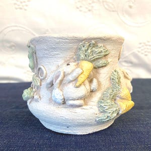 Vintage  June Sears Pottery Rabbits Garden Stoneware Indoor Planter