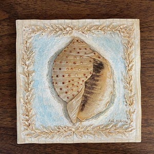 Vintage Seashell Wall Decor: Kate McRostie Art Conch Shell