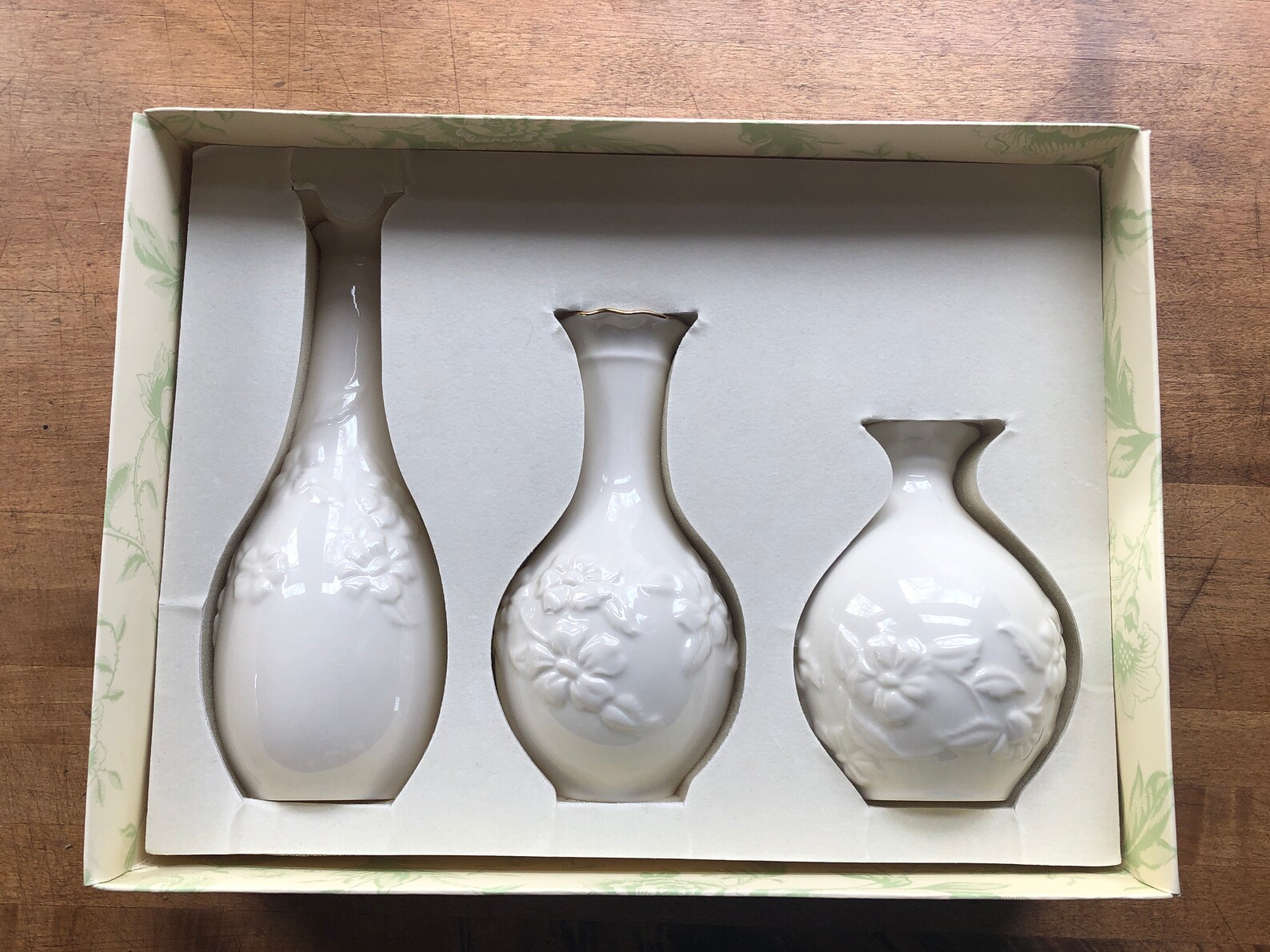 Set of 3 Lenox Vases Carved Posy Great Giftables in Original Etsy