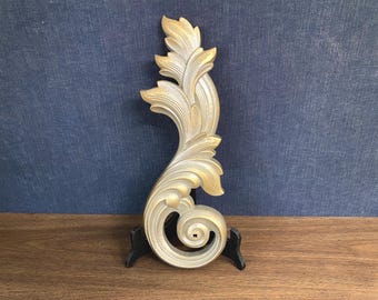 Vintage Ornate Gold Leaf Scroll Wall Decor: Home Interiors