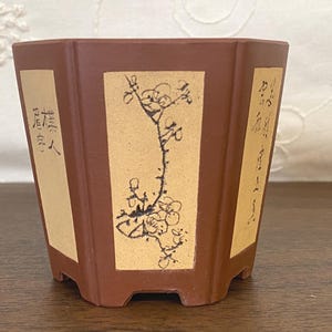 Vintage Yixing Chinese Zisha Ceramic Hexagon Small Bonsai Pot - Etsy