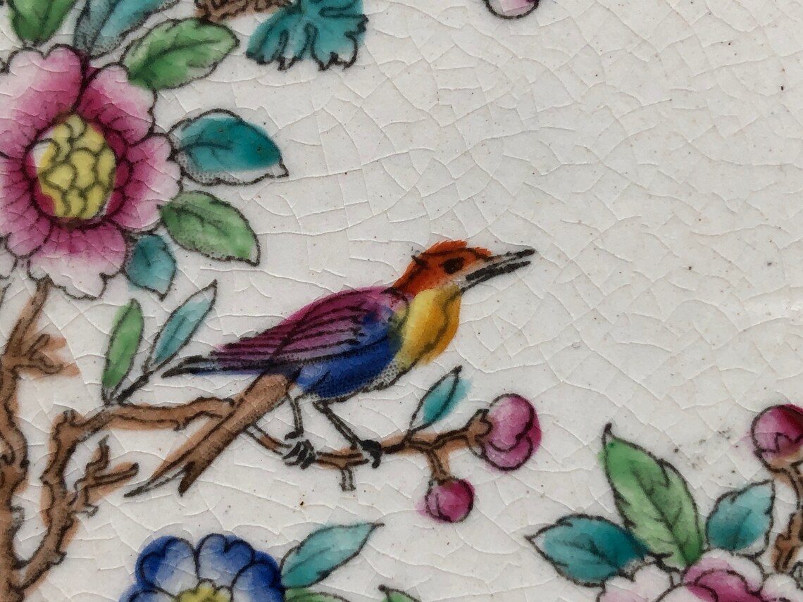 Antique Royal Doulton Small Colorful Plate Ito Pattern Bird Etsy