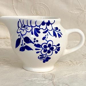 Vintage Delftware Creamer: Hand-Painted Floral Pitcher, TS Holland