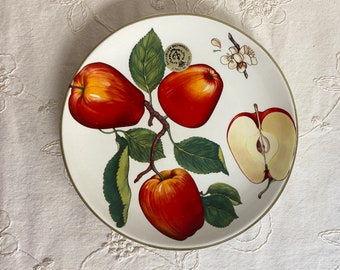 Vintage Italian Decorative Apple Plate by CLS Riales Ceramics Ceramiche Artistiche Italy