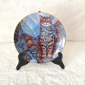 Vintage 1982 Signed Lowell Davis Orange Tabby Cat Wall Decor Plate