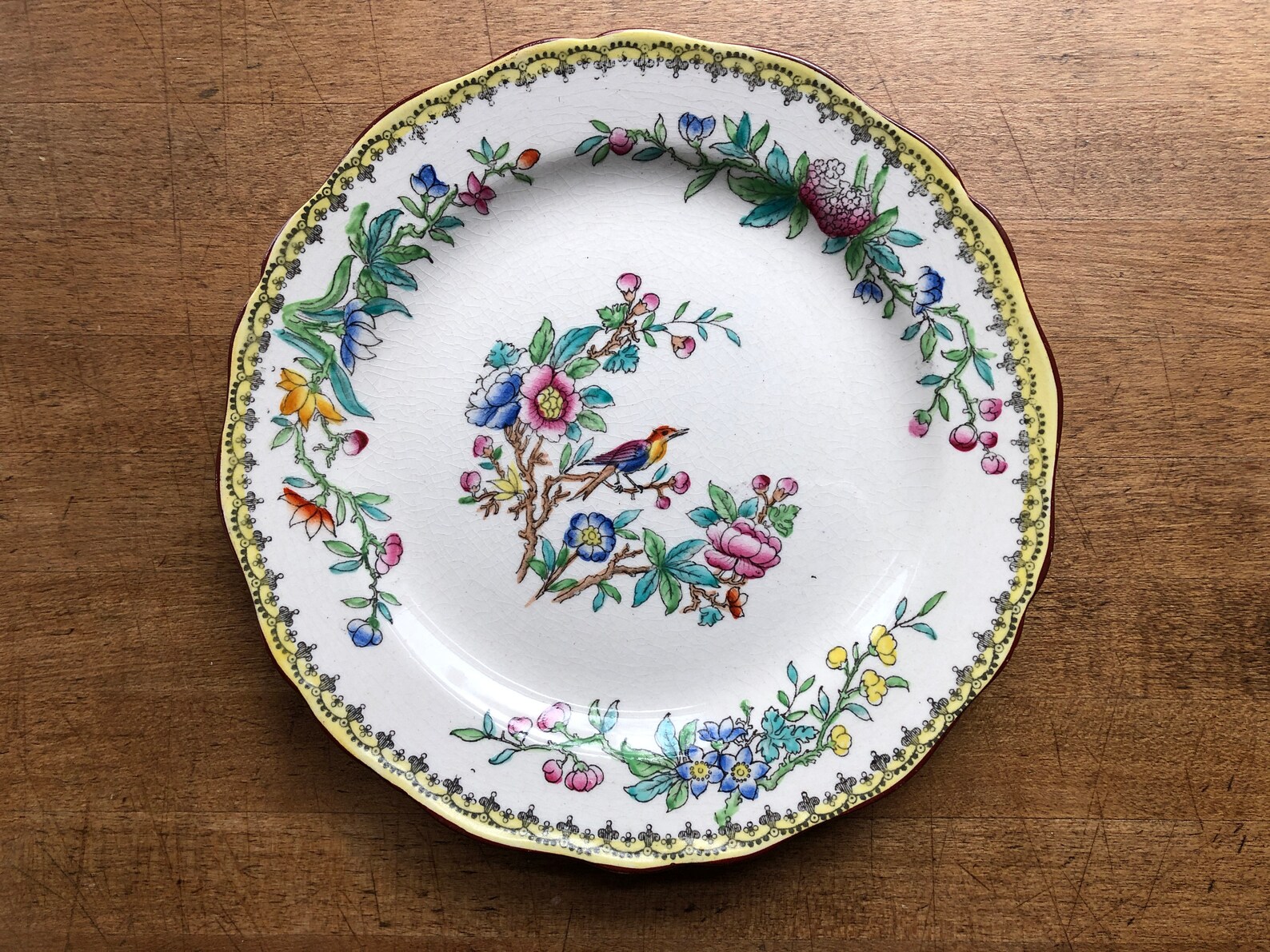 Antique Royal Doulton Small Colorful Plate Ito Pattern Bird Etsy