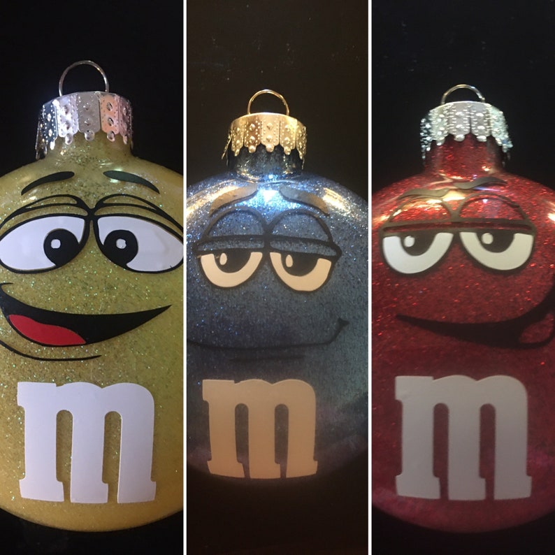 M&M Ornaments Christmas Ornament M MGlass Ornament M M Etsy