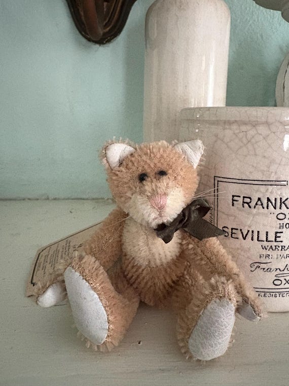 Boyds Bear, Boyds Collection, Boyds Bear Original Mohair Collection, Boyds Bear Lindbergh Cattington, Boyds Cat, Vintage Boyds Bear