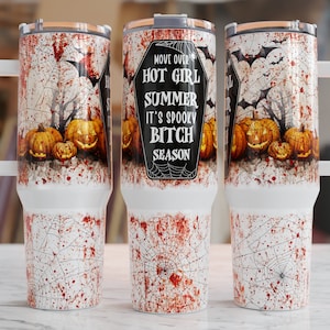 40 oz Tumbler, Stainless Steel Tumbler, Halloween Tumbler,40 oz Halloween Tumbler, Halloween, Spooky Bitch Season