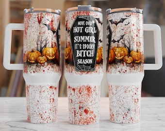40 oz Tumbler, Stainless Steel Tumbler, Halloween Tumbler,40 oz Halloween Tumbler, Halloween, Spooky Bitch Season